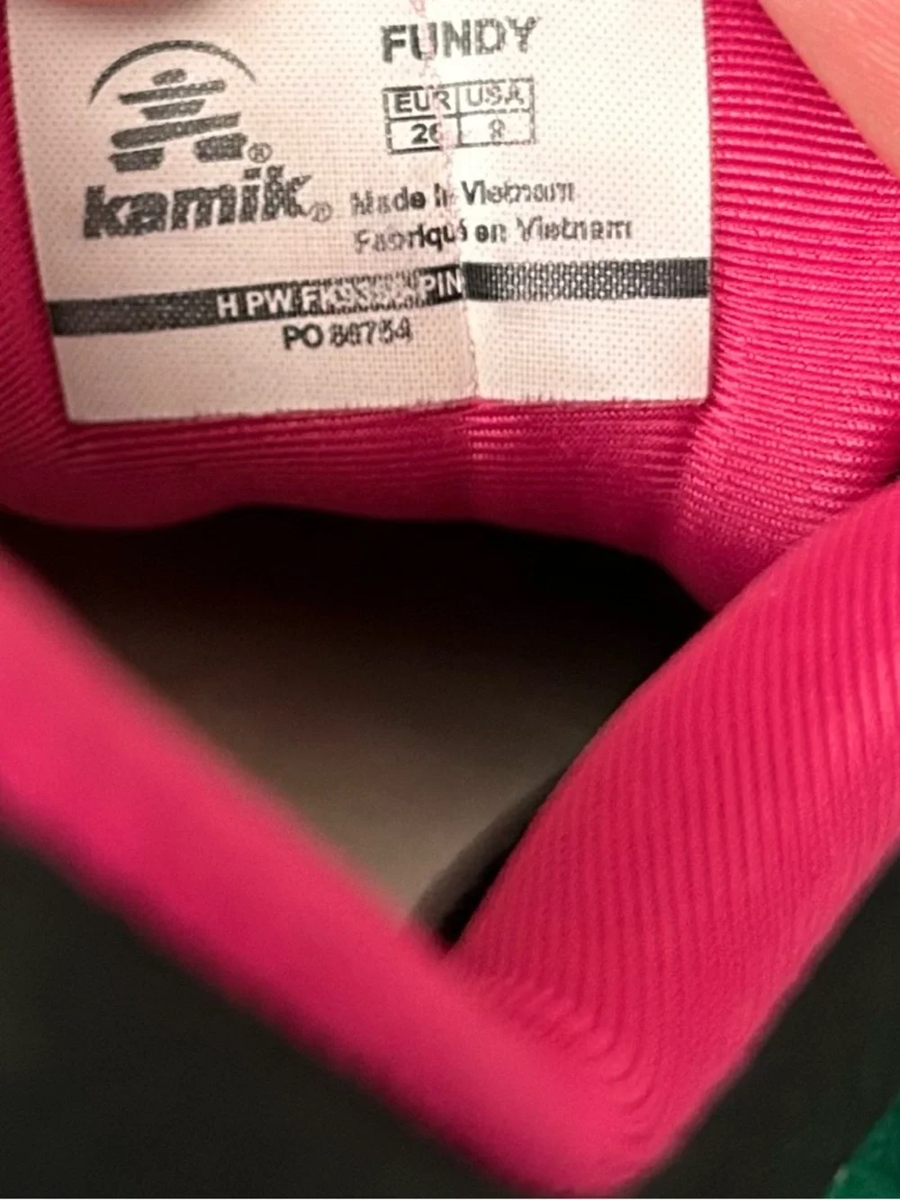 Kamik Fundy Charcoal Pink Adjustable Bungee Lacing Bumper Toe Sneaker Size 9 T - Picture 8 of 8